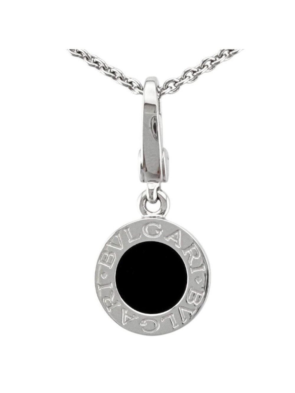 Bvlgari Necklace 18k White Gold Onyx